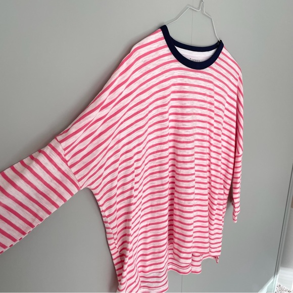 MERSEA Catalina Slub Tee in Pink/Navy Ringer - Picture 6 of 7